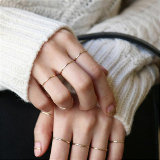 Stylish Glossy Fine Circle Couple Simple Simple Bracelet Ring