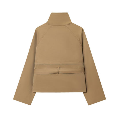 Women Double-breasted Niche Lace-up Trench Coat