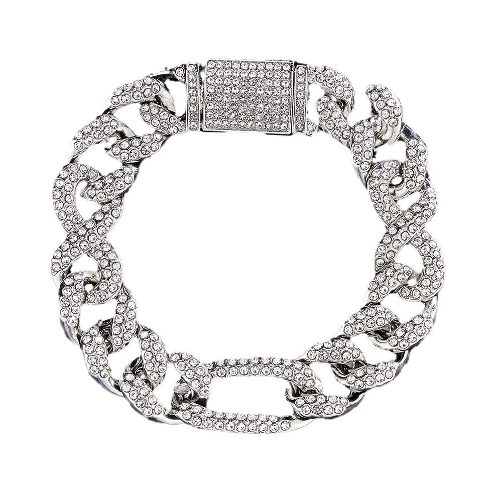 15mm Heavy-duty Cuban Chain Alloy Full Diamond Hip-hop Necklace