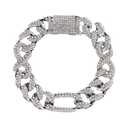 15mm Heavy-duty Cuban Chain Alloy Full Diamond Hip-hop Necklace