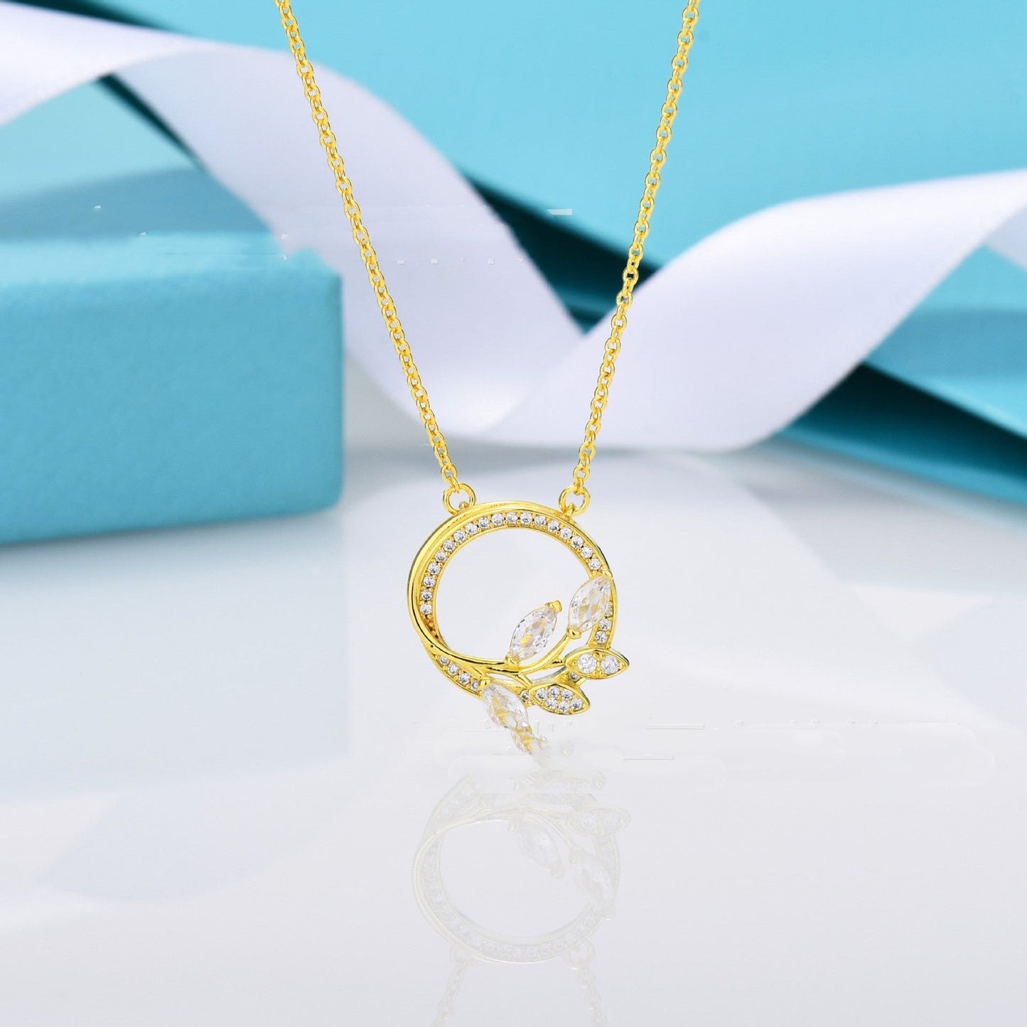 Diamond Vine Ring Necklace For Women