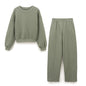 Flannel Sweater Elastic Waist Casual Straight Pants