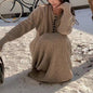 Sweater Cardigan High Waist Skirt For Women