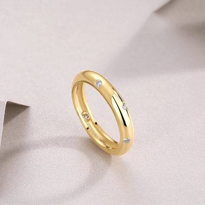 Starry Diamond Ring Wedding Ring Luxury Fashion Moissanite Silver Ring