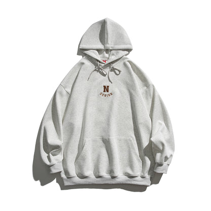 Simple Letter Embroidery Couple Hoodies Men And Women Casual Sweatshirt