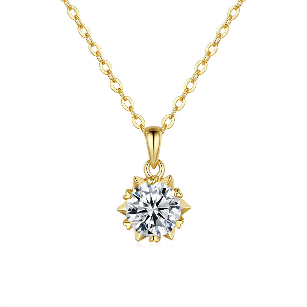 925 Sterling Silver Pendant Moissanite Necklace For Women