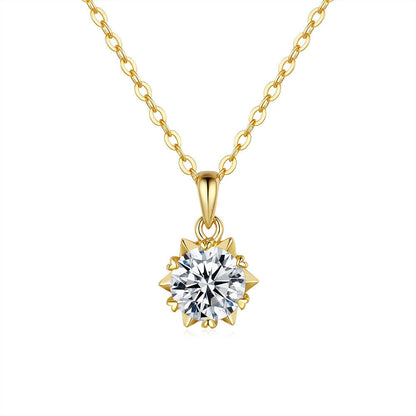 925 Sterling Silver Pendant Moissanite Necklace For Women
