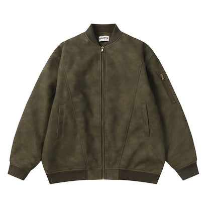 Distressed PU Leather Coat Men