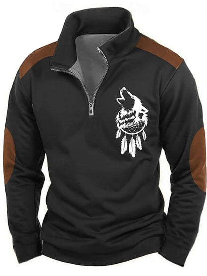 Men's Zipper Casual Men's Personality 3D Digital