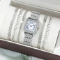 Fashion And Fully-jewelled All-match Small Square Watch Beaded Bracelet