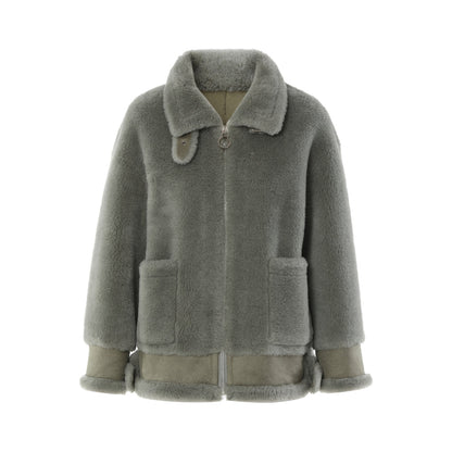 Fashionable Short Silhouette Fur Coat For Women