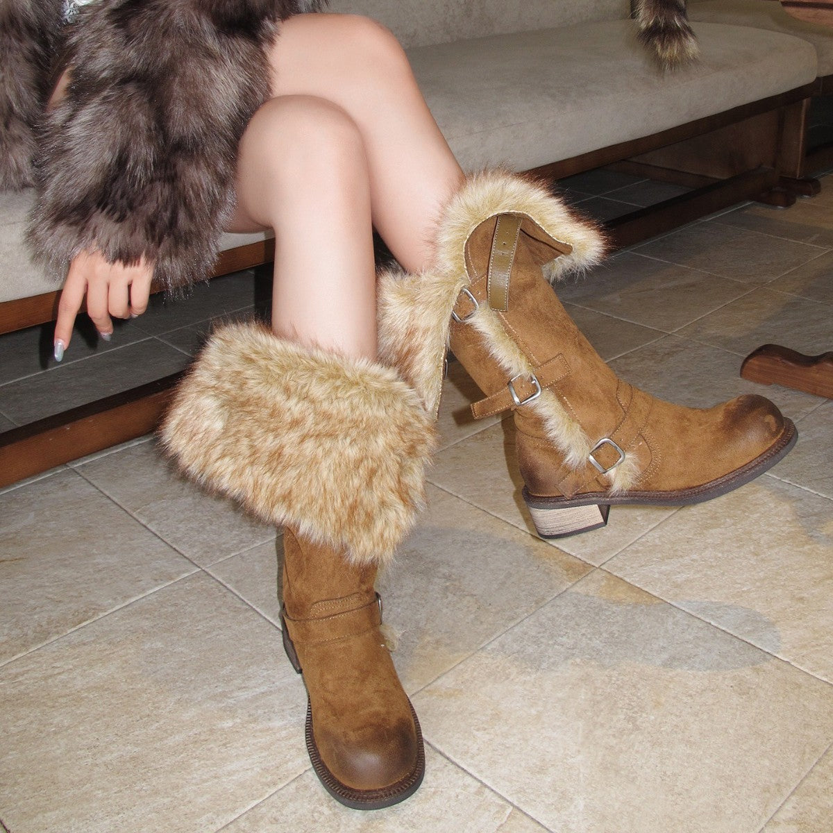 Womens Fleece-Lined Tall Snow Boots