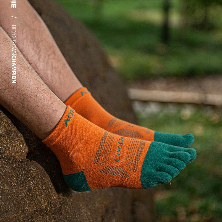 Professional Mid-Calf Five-Finger Running Socks For Outdoor Marathons