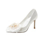 Sweet Bow Bridal Shoes White Wedding Dress