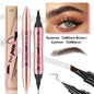 Double-headed 3D Micro-carved Liquid Four-fork Eyebrow Pencil Eyeliner 2-in-one Dual-purpose Eye