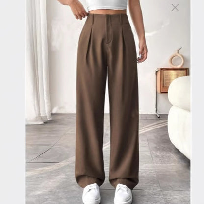 Autumn And Winter High Waist All-matching Wide Leg Leisure Suit Pants For Women