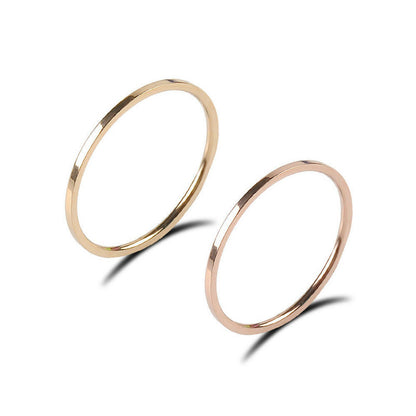 Stylish Glossy Fine Circle Couple Simple Simple Bracelet Ring