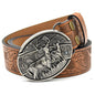 Personality Student Trendy Printing Engraving Smooth Buckle Knife Embossing Belt