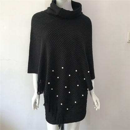 Women Batwing Tassel Knit Shawl