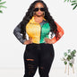 Plus Size Women's Ethnic Print Street Fashion Jacket