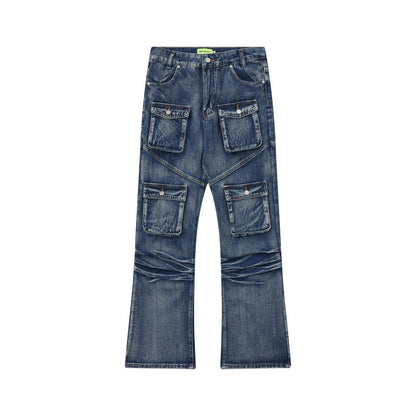 Multi-Pocket Workwear Jeans For Men And Women
