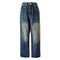 Vintage Stripe Wide Straight Jeans For Women