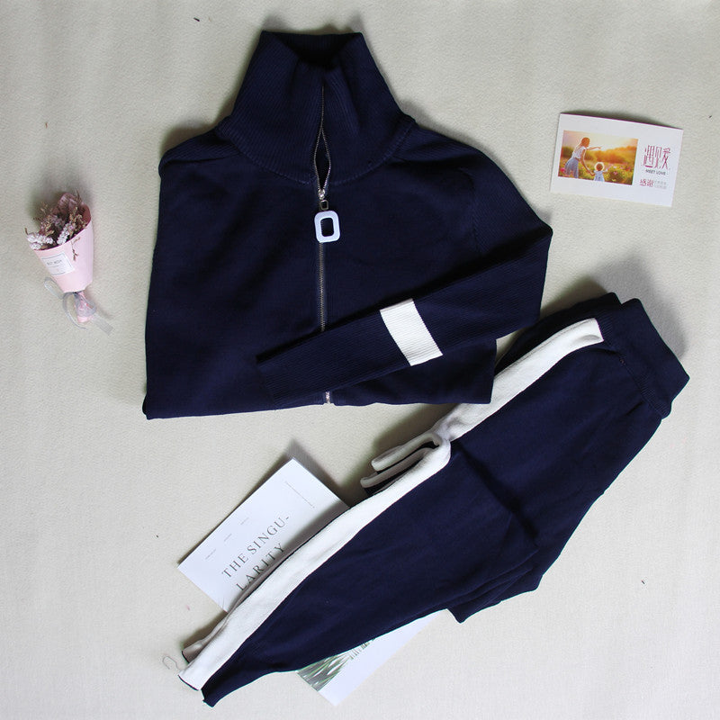 Long Sleeve Cardigan Coat Sweater Pants Set