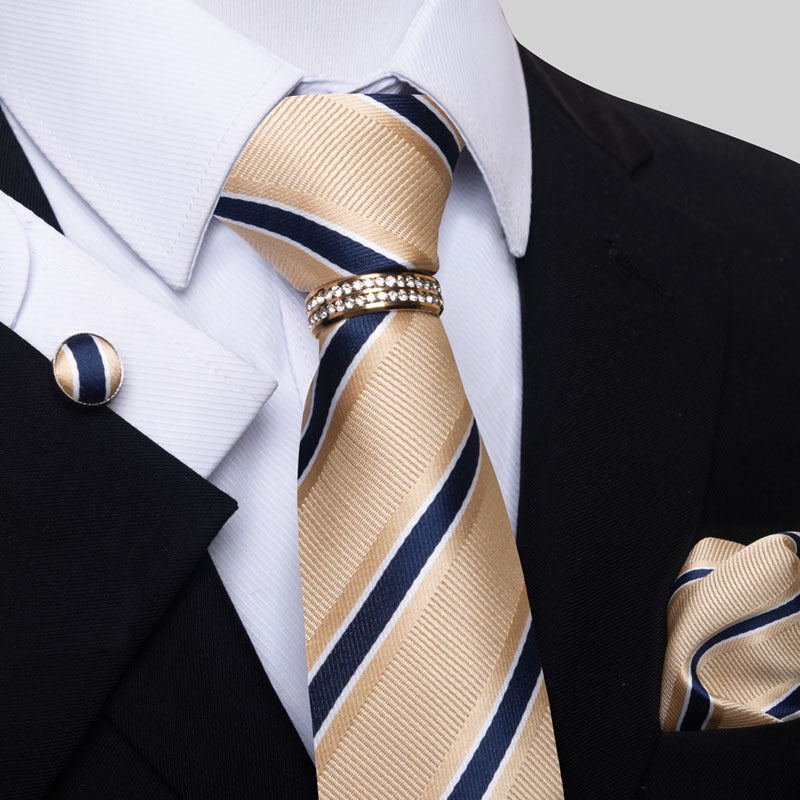 Multi Colored Striped Floral Mens Tie