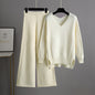 Knitted Wide-leg Pants Sweater Suit