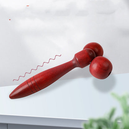 Manual Wooden Massage Equipment Facial Roller Spine Massage Double-roller Device