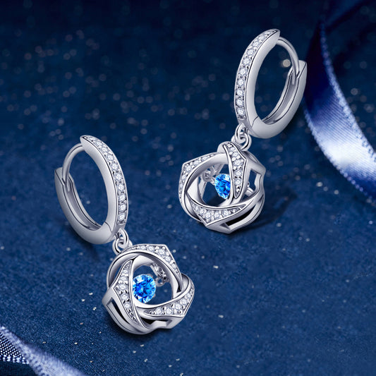 Bright Heart Women's Light Luxury Sterling Silver Earrings