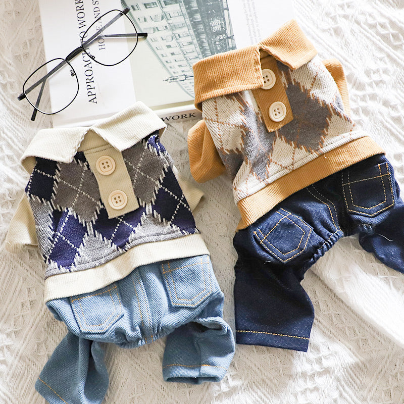 Dog's Four Legged Clothes Pet's Winter Clothes