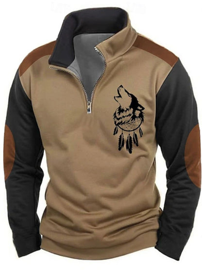 Men's Zipper Casual Men's Personality 3D Digital