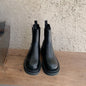 Mid-calf Thick-soled Women's Leather Boots In British Style