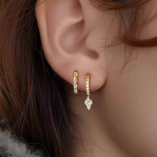 S925 Sterling Silver Light Luxury Rhinestone Earrings