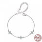 S925 Sterling Silver Clover Moissanite Bracelet Necklace