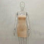 One-line Collar Hip Wrap Hundred Dresses For Women