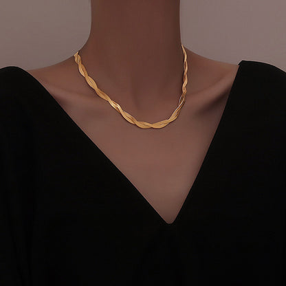 High-grade K Gold Cross Titanium Steel Necklace For Women