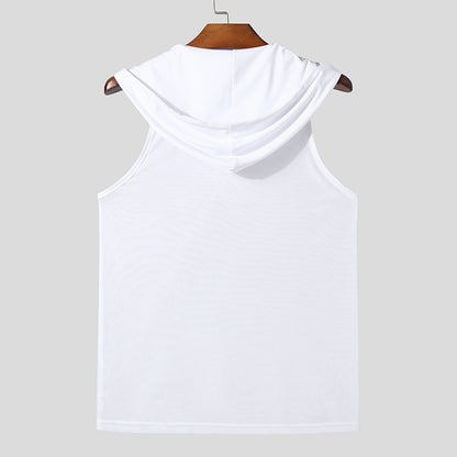 Men's Solid Color Sheer Sexy Vest