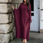 Temperament Pure Color Long Sleeve Dress Women