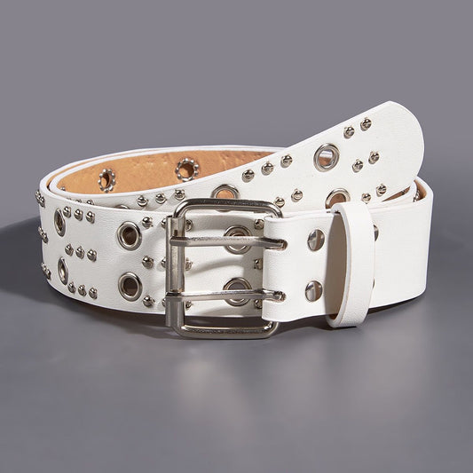 Punk Trendy Personalized Women's Double Row Casual Belt