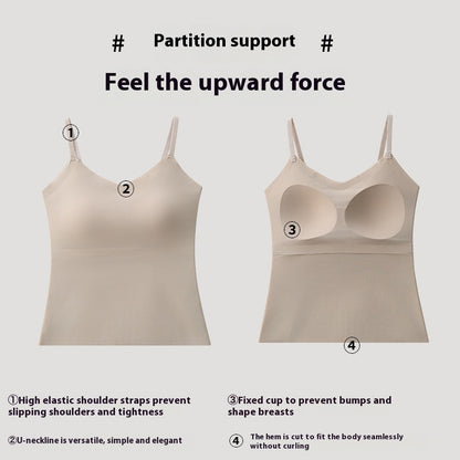 Summer Fixed Cup Without Steel Ring Outer Wear Traceless Bottoming Plus Size Slip Top Women