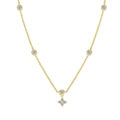 S925 Sterling Silver Necklace Bracelet Female Starry Design Zircon