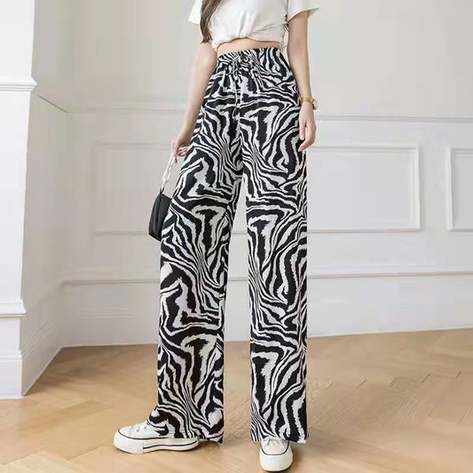Draping Mopping Pants Straight Ink Painting Dye Pants For Women