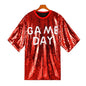 Sequined Short-sleeved Top Loose Plus Size T-shirt For Women