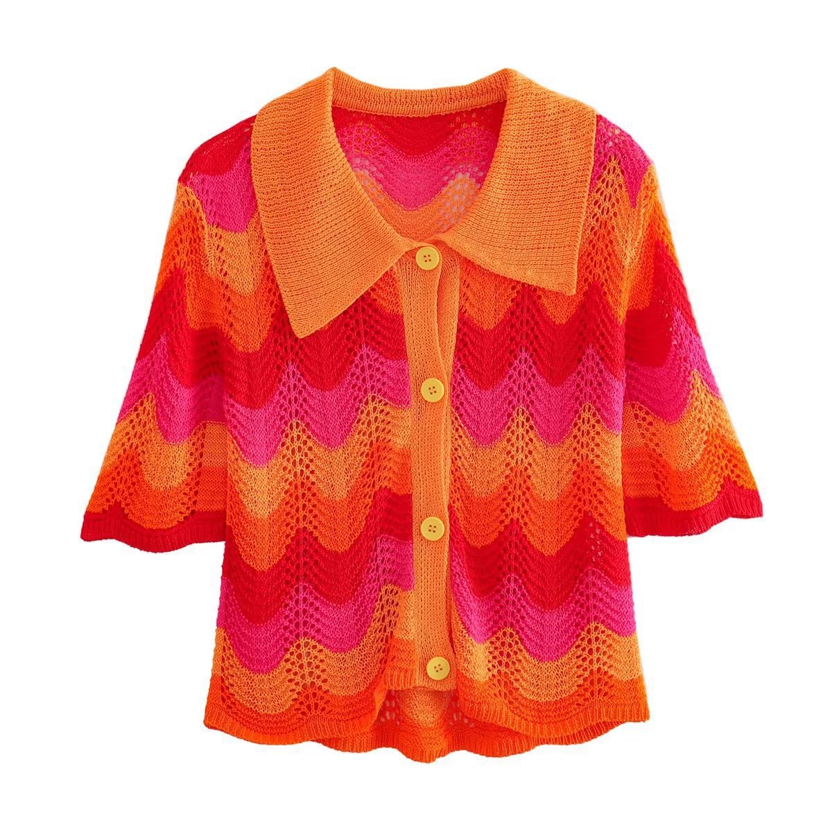 Single-breasted Sweater Mesh Skirt Knitting Suit Women