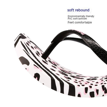 Women's Leopard Flip Flops Non-slip Slippers Summer Flip-flops Women