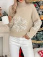 High Collar Christmas Sweaters Women's Clothing