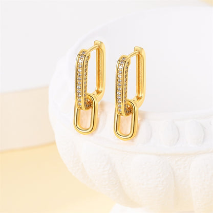 White Copper Plated 925 Silver New Butterfly Round And Square K Gold Earrings