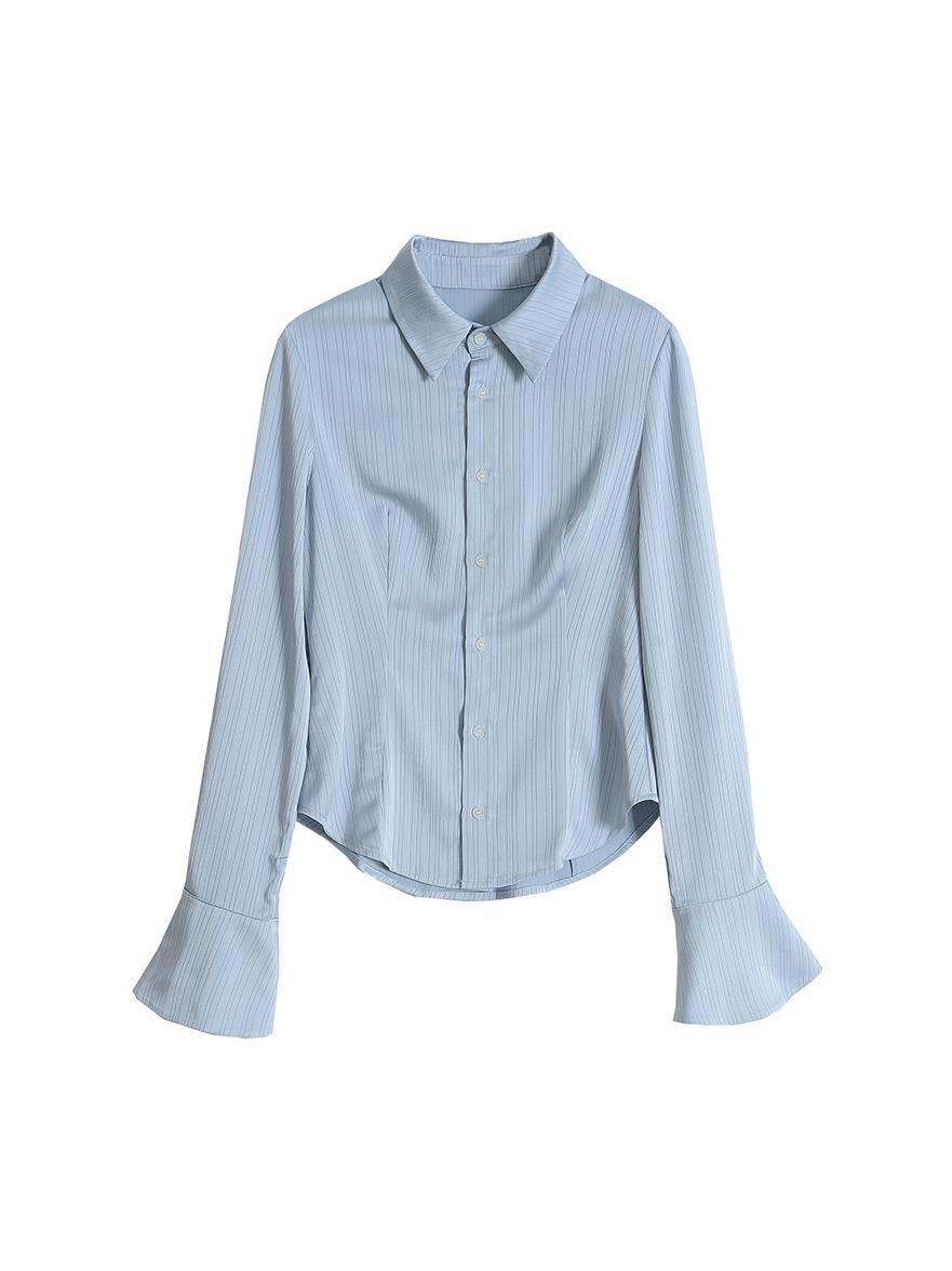 Satin Silky Slim Fit Cinched Blouse Women